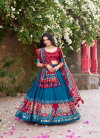Teal Colour Tussar Silk With Patola Printed With Foil Work Lehenga With Blouse Dupatta LNB1221
